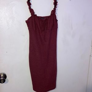 Small ruffled tank maroon dress never been worn.